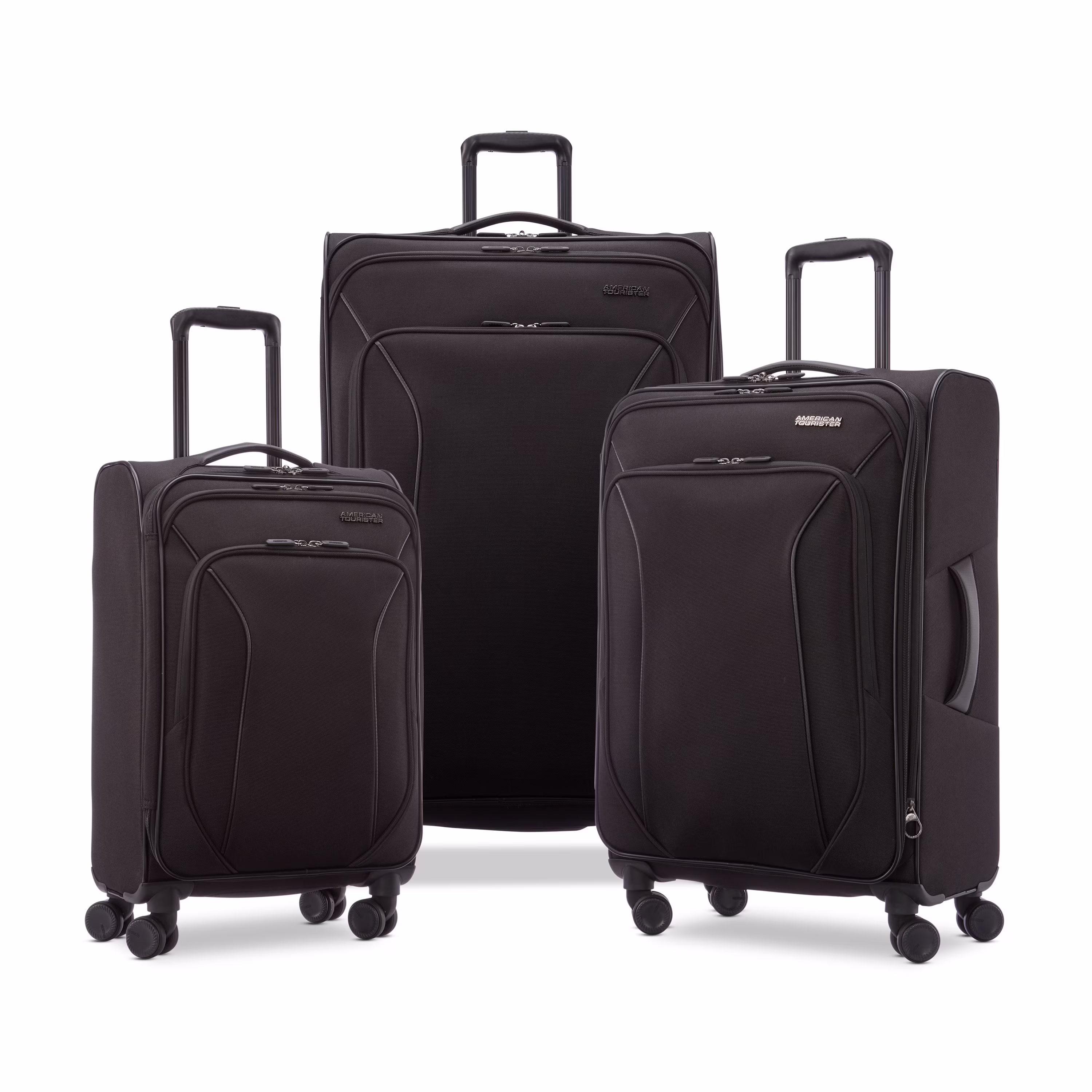 American Tourister X-Lite 3-Piece Luggage Set with Spinner Wheels - Light Grey - Image 6