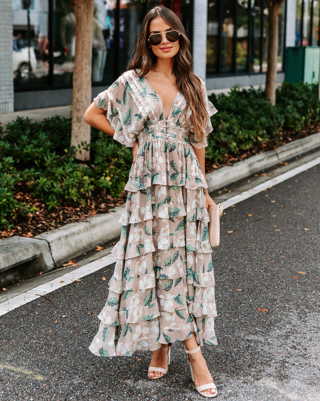 Flora Metallic Tiered Maxi Dress - Se7enfashion