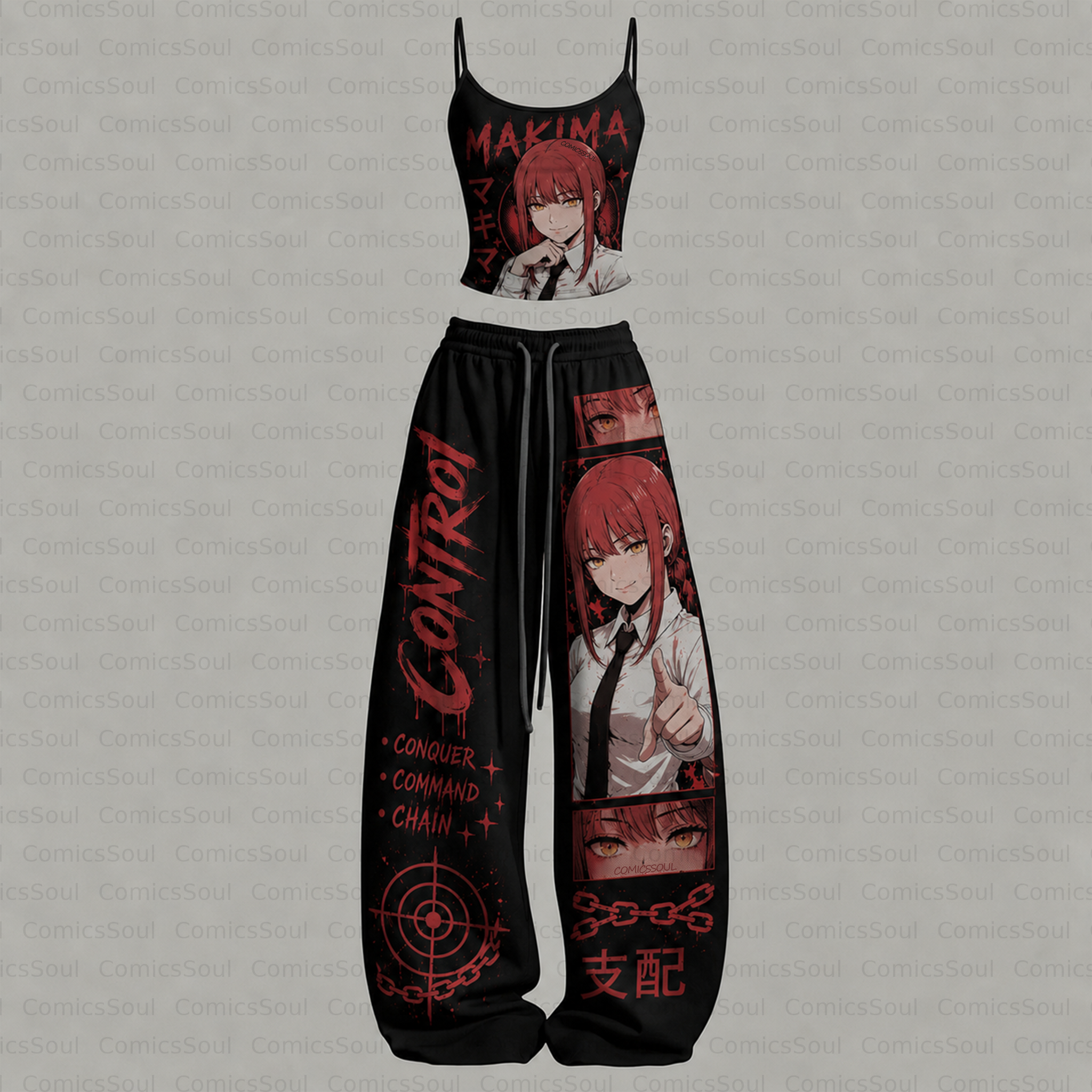 Chainsaw Man Top & Elasticated Trousers Two-Piece Set
