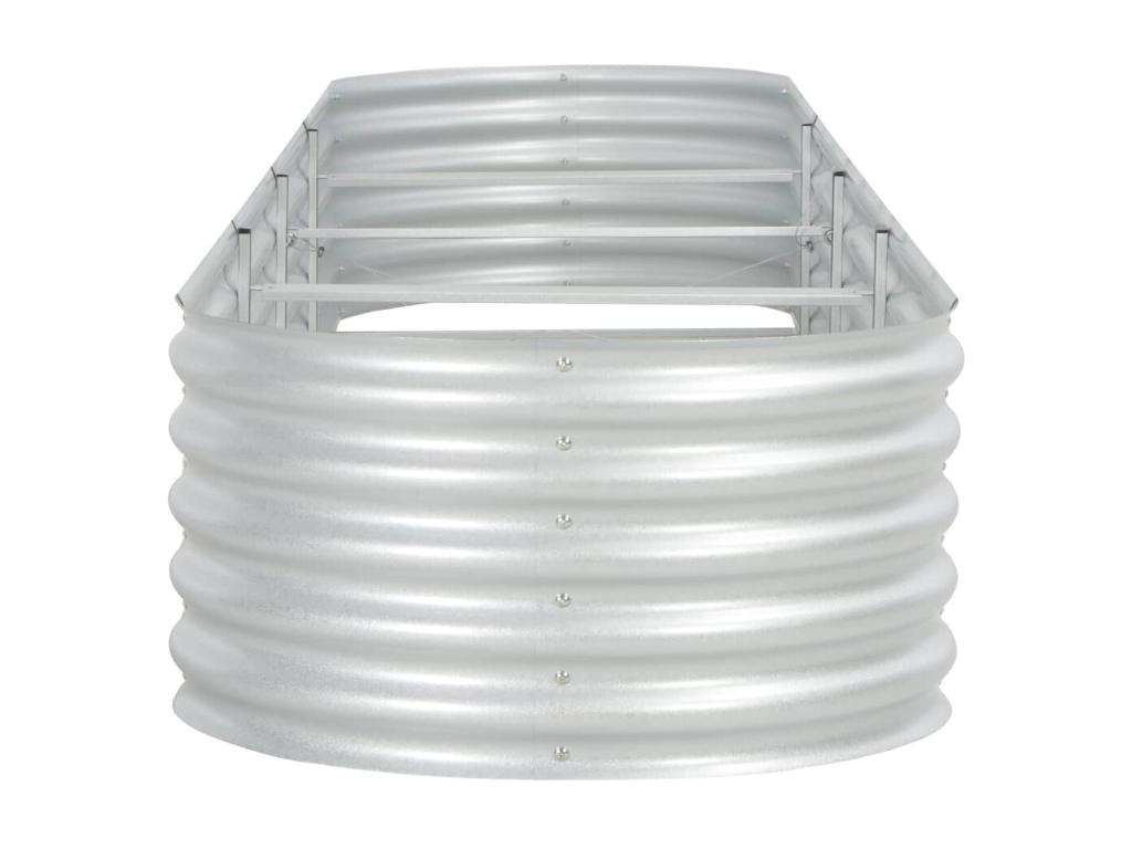 Arriate de acero galvanizado plateado 400x80x44 cm