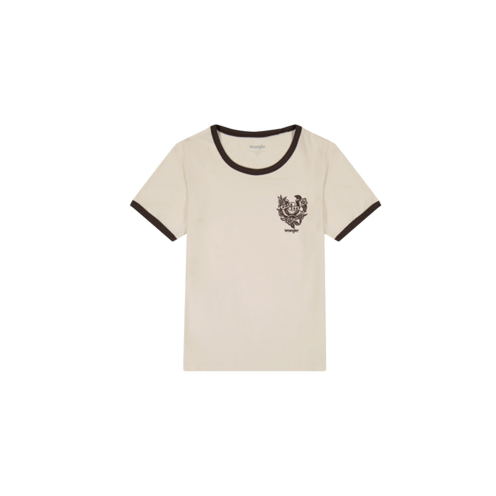 Wrangler - T-shirt Ringer - Blanc