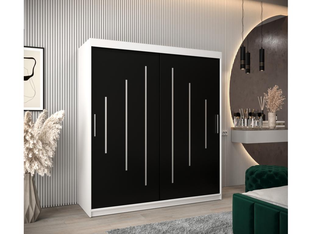 ARMARIO Nestleare DE PUERTAS CORREDERAS 200/180/62 2 puertas blanco/negro