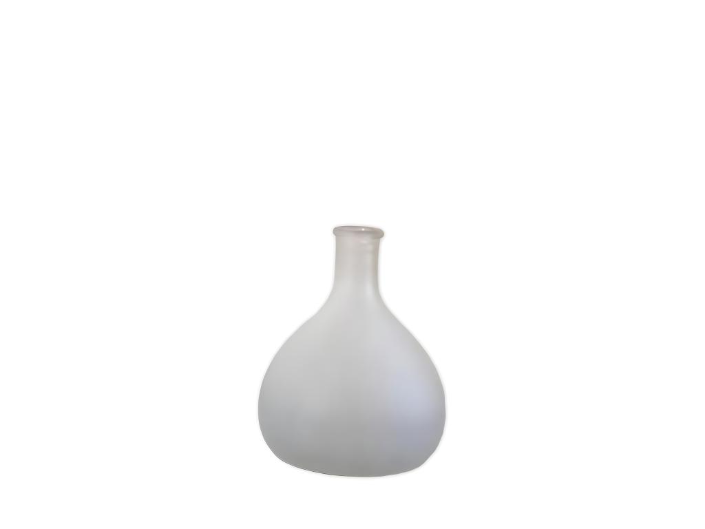 Jarrón garrafa de vidrio esmerilado blanco