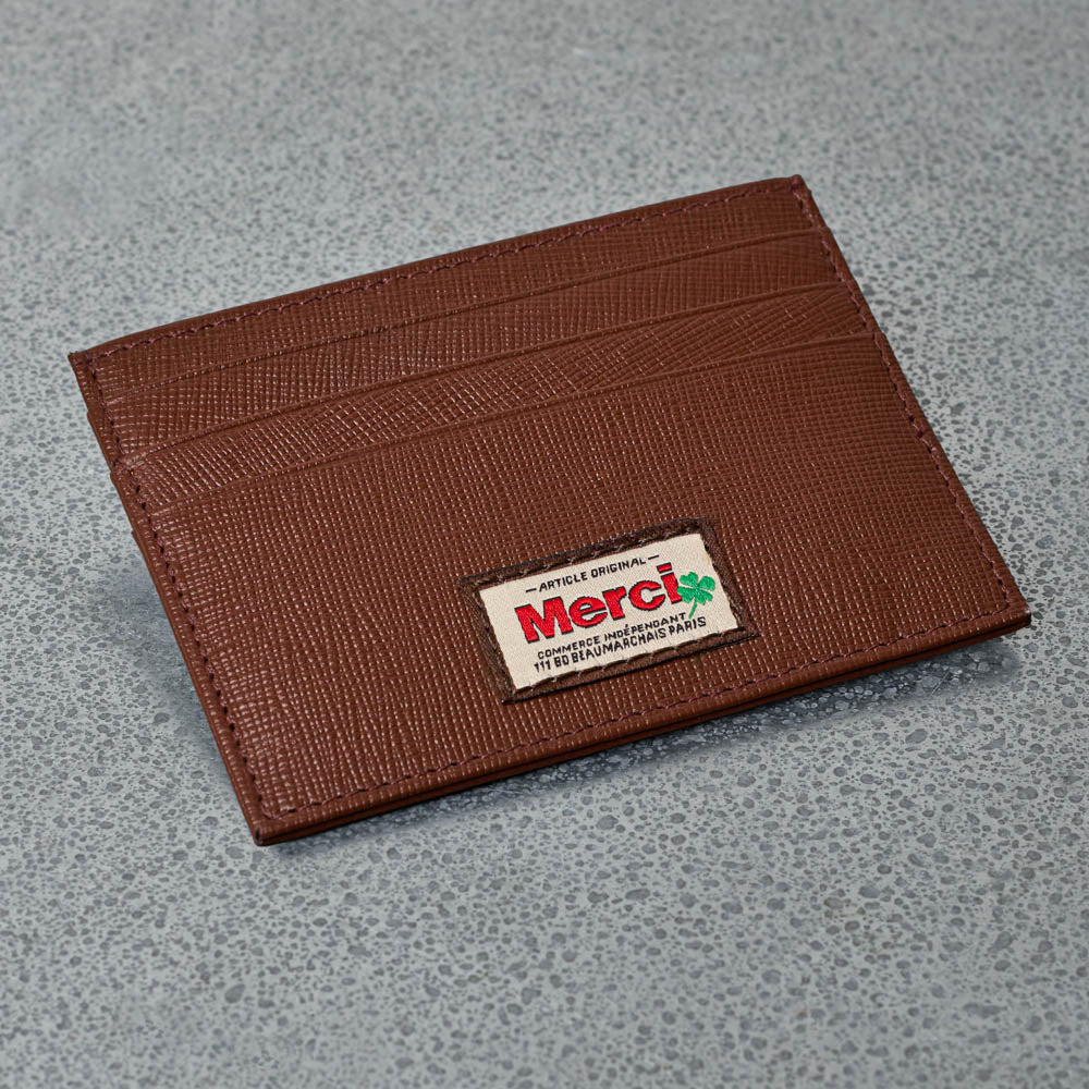 Merci - Porte Carte Plat - Camel