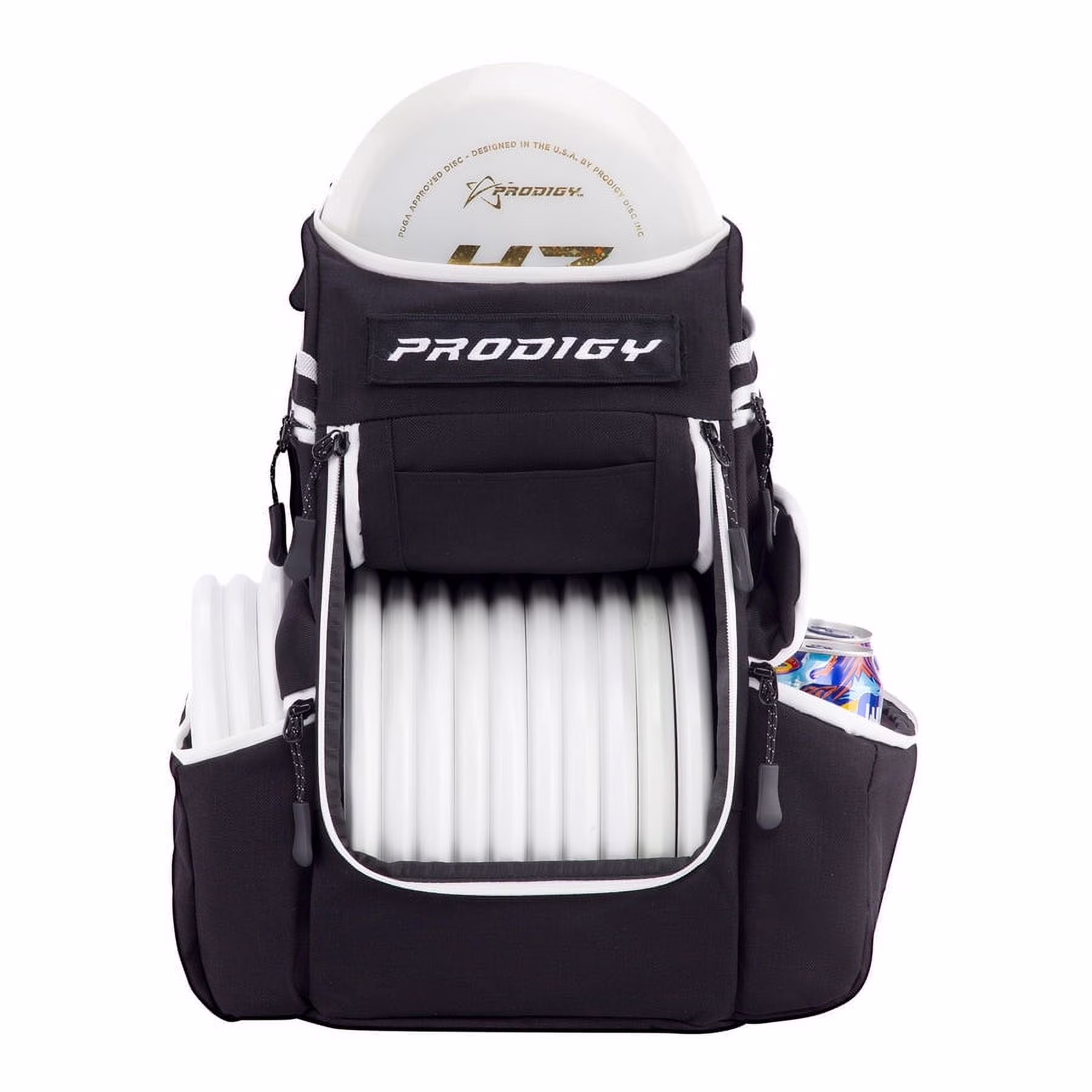 Prodigy Disc Apex Disc Backpack | Disc Golf Backpack | Store up to 20+ Discs | Insulated Cooler Pocket | Disc Golf Bags with Umbrella Sleeve | Cordura Nylon Material (Black)(Gray Navy)