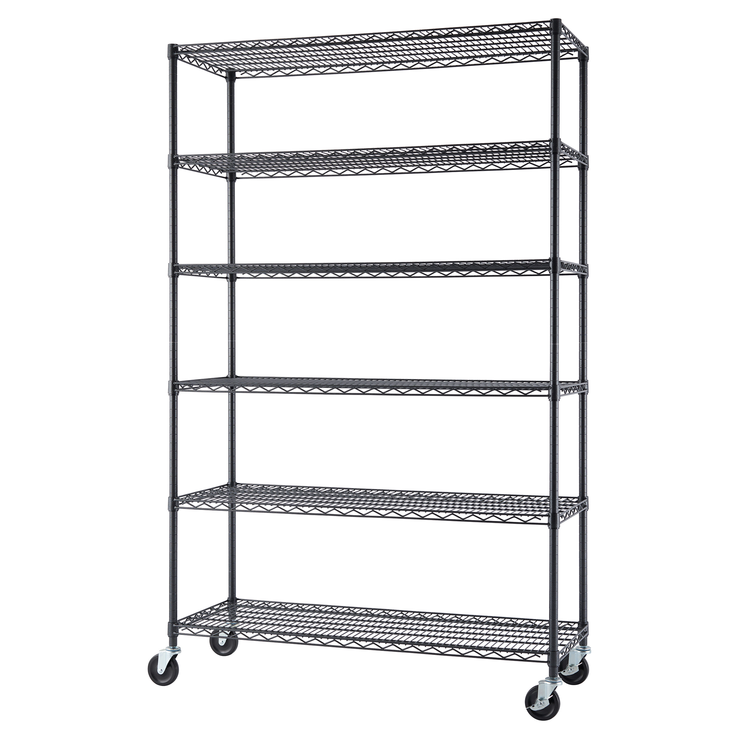 TRINITY 6-Tier Wire Shelving Rack, 48' x 18' x 72' NSF, Includes Wheels - image 4