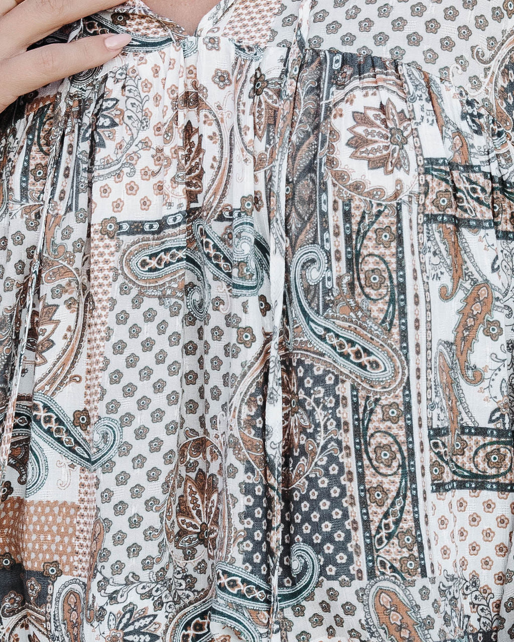 Desert Dreams Printed Tassel Tie Top - Se7enfashion