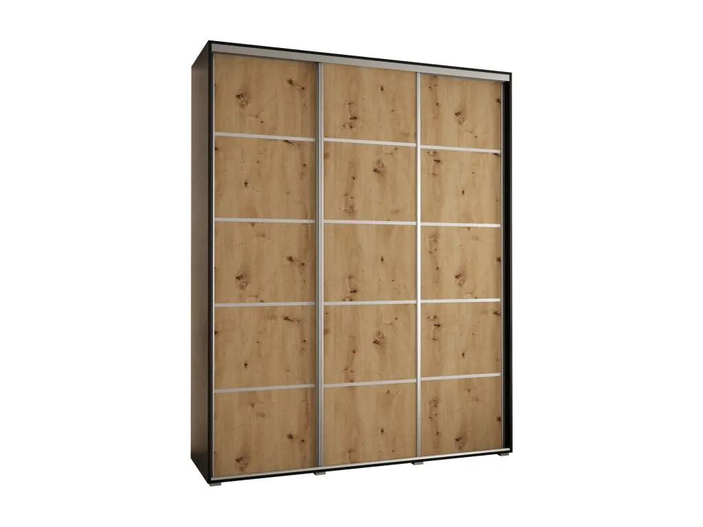 ARMARIO Decoesp 4 DE PUERTAS CORREDERAS 235.2/200/45 3 puertas (Negro/Artisan/Plata) WSTI15675