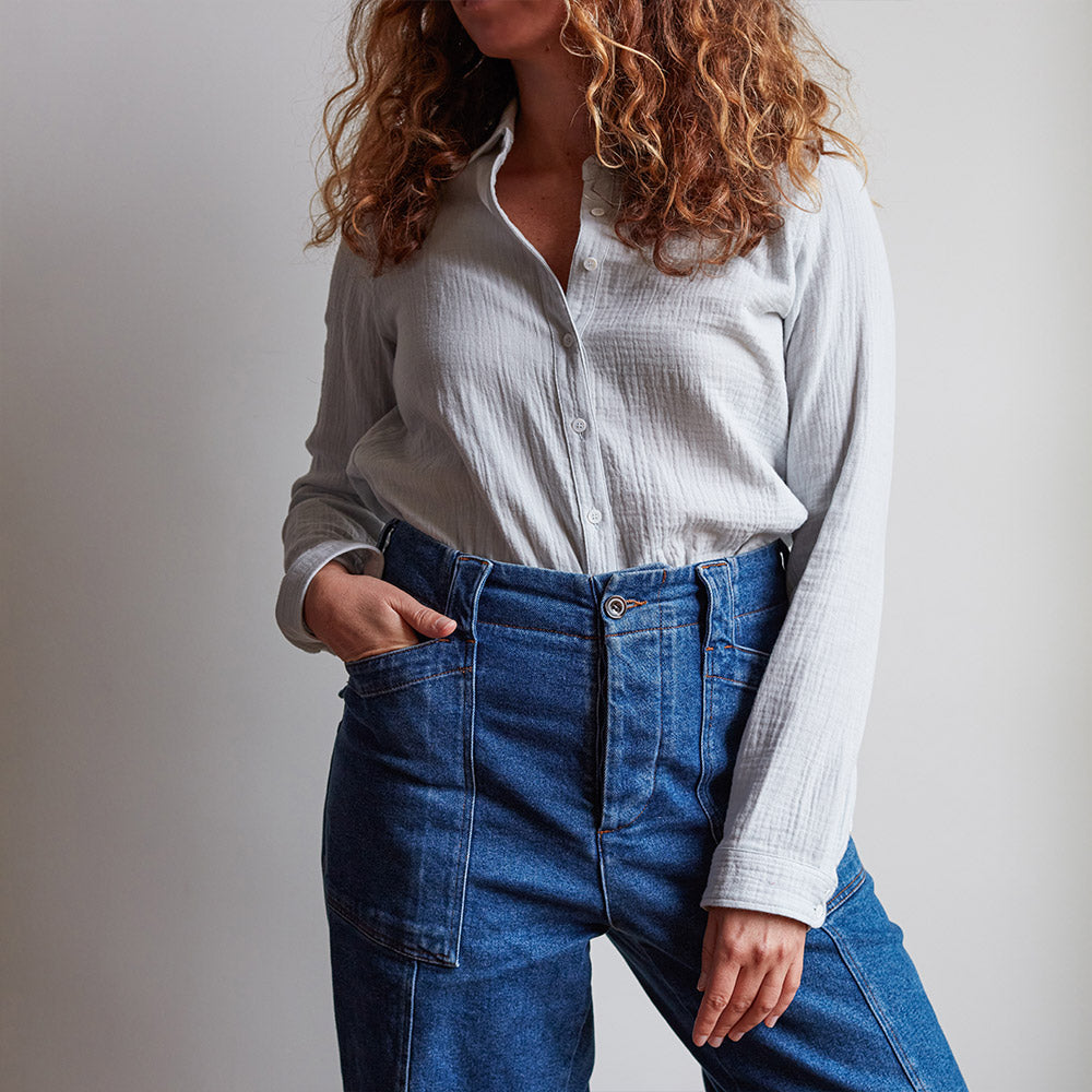 Merci - Chemise en gaze de coton - Ciel