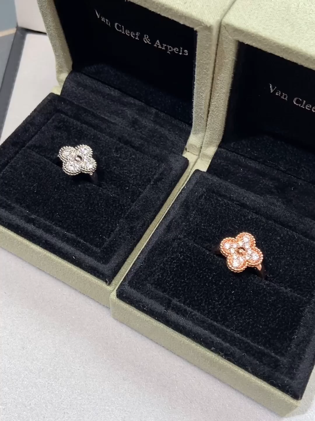 VCA Diamond Vintage Alhambra Ring - Original Replica Club