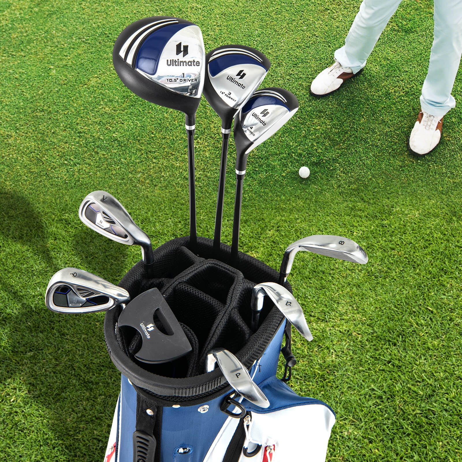Costway Men's Complete Golf Clubs Package Set 10 Pieces Includes Alloy Driver - Image 6
