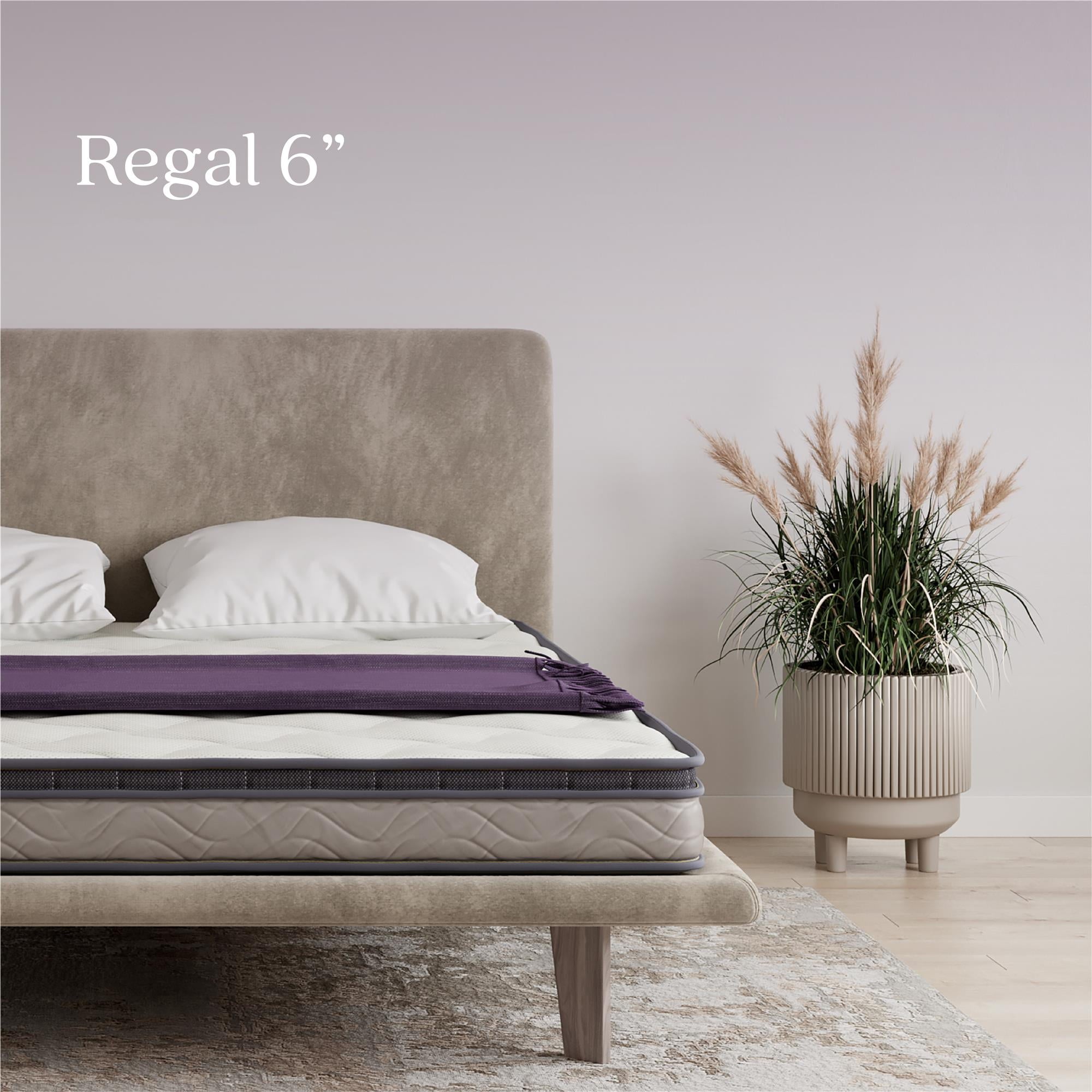 Sleep Regal 6 Inch EuroTop Innerspring Hybrid Mattress. Bed-in-a-Box. Queen