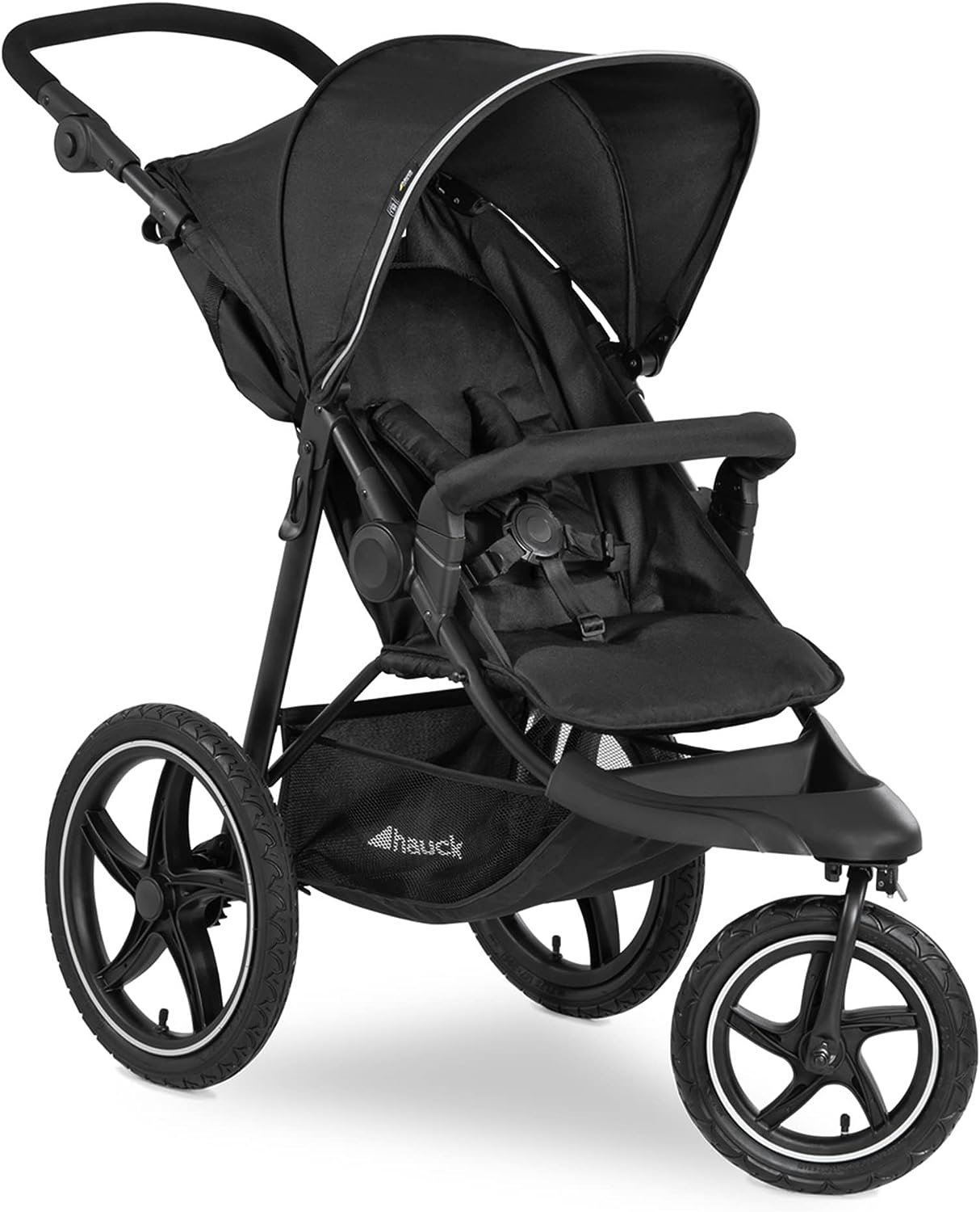 Hauck Silla de Paseo, Runner 2, desde Nacimiento hasta 25 kg, 3 Ruedas Neumáticas Grandes, Carrito Bebe, Reclinable, Protección UV 50+, Altura Ajustable, Plegable