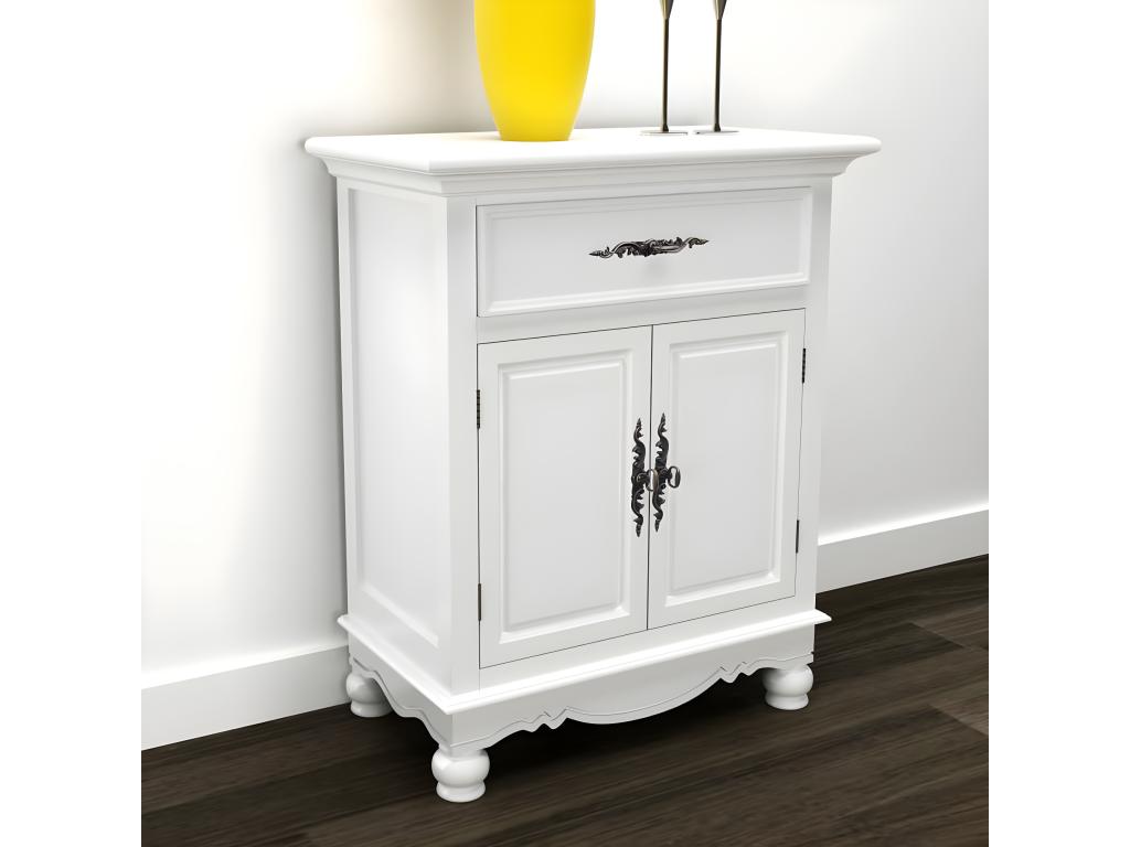 Armario con 2 puertas y 1 cajón madera blanco