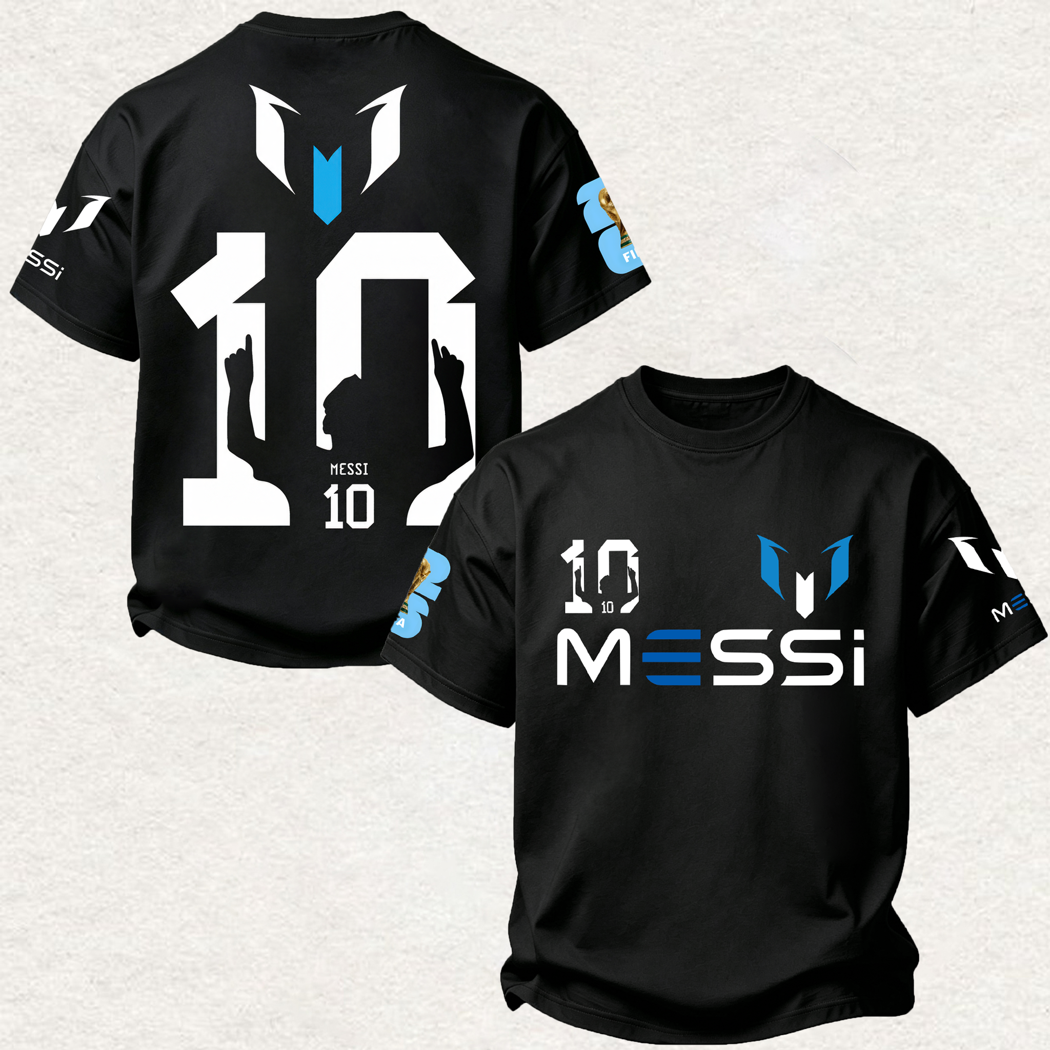 No.10 Football Legend Silhouette Printed Oversized Unisex T-shirt