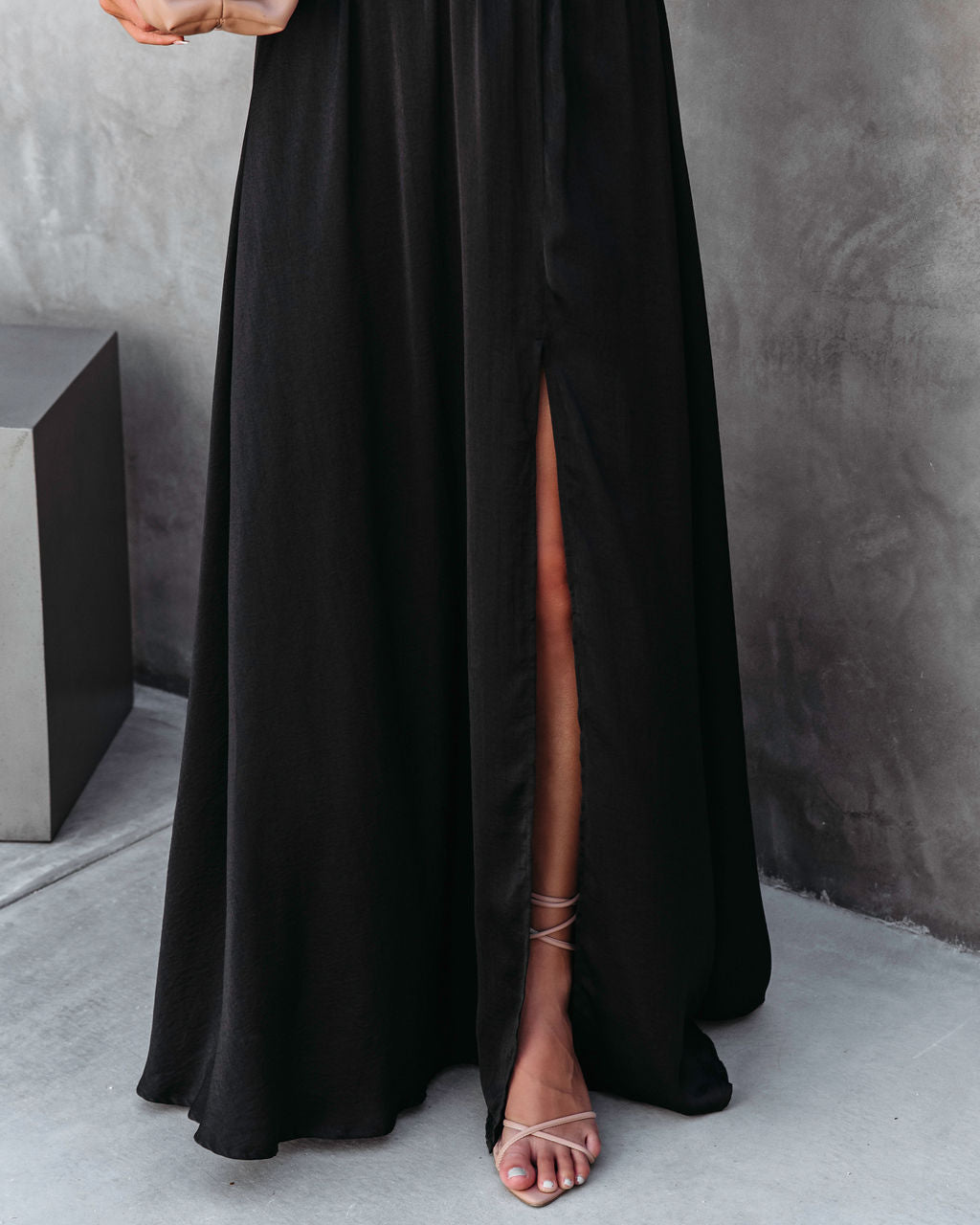 Most Classy One Satin Kimono Maxi Dress - Black - Se7enfashion