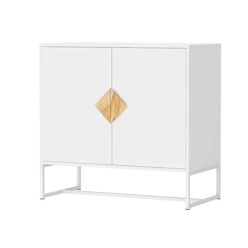 CUSchoice Solid Wood Square Handle 2-Door Sideboard
