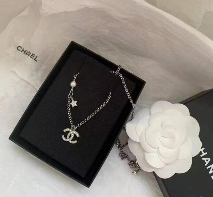 Chanel Minimalistic Star CC Pendant Silver Bracelet Necklace - Original Replica Club