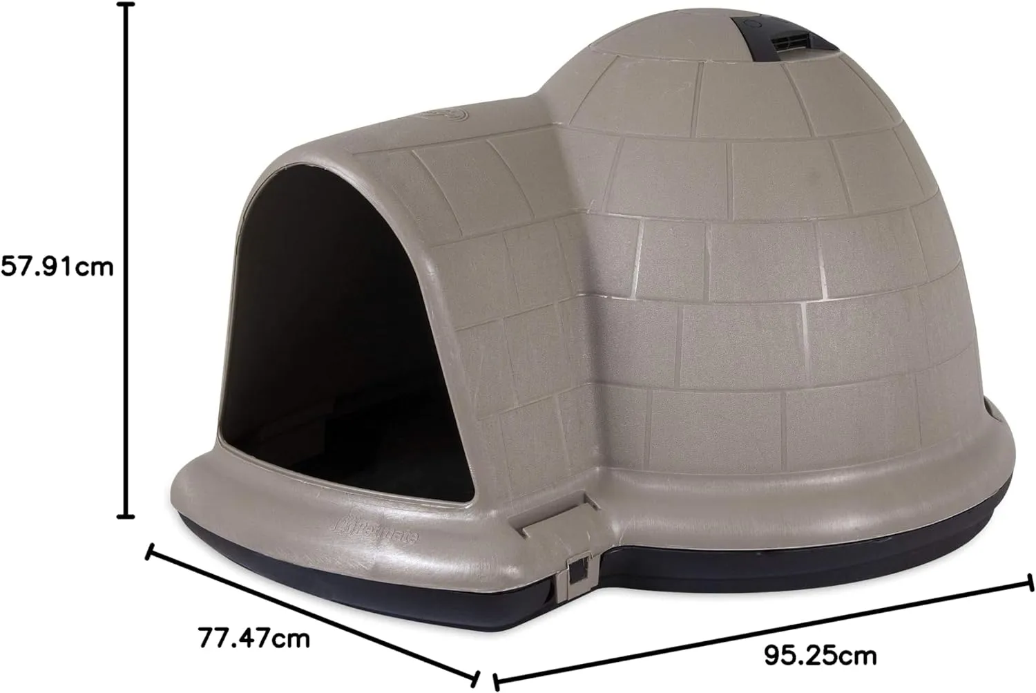 Petmate Indigo Dog House (Igloo Dog House. Made in USA with 90% Recycled Materials. All-Weather Protection Pet