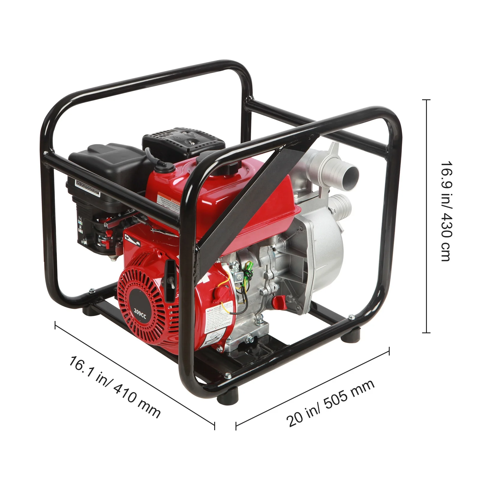 BENTISM 2" 7HP 4-Stroke Gasoline Engine Water Pump Gas Powered Water Transfer Pump - Image 8