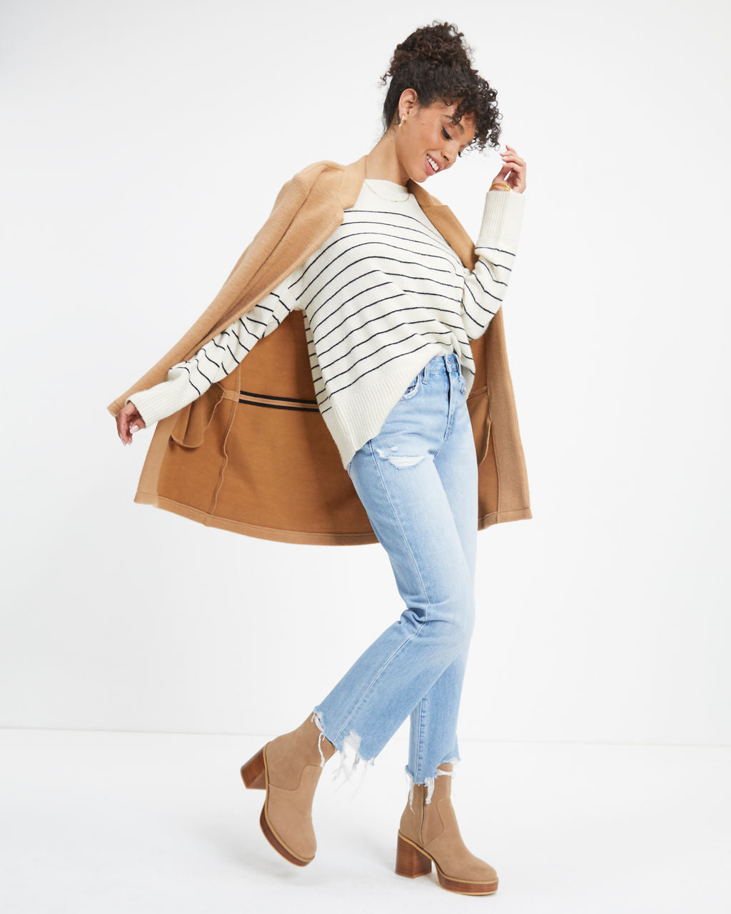 Harbor Autumn Coast Striped Knit Pullover Sweater - Se7enfashion