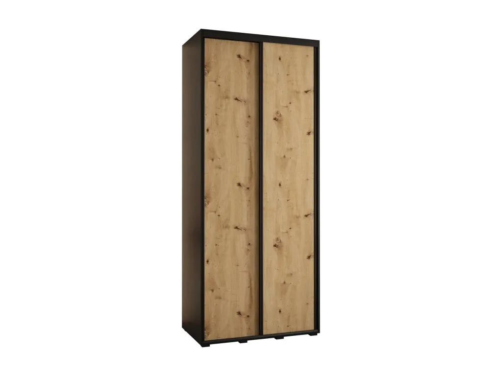 ARMARIO Prietocasa 1 DE PUERTAS CORREDERAS 235.2/120/45 2 puertas (Negro/Artisan/Negro)