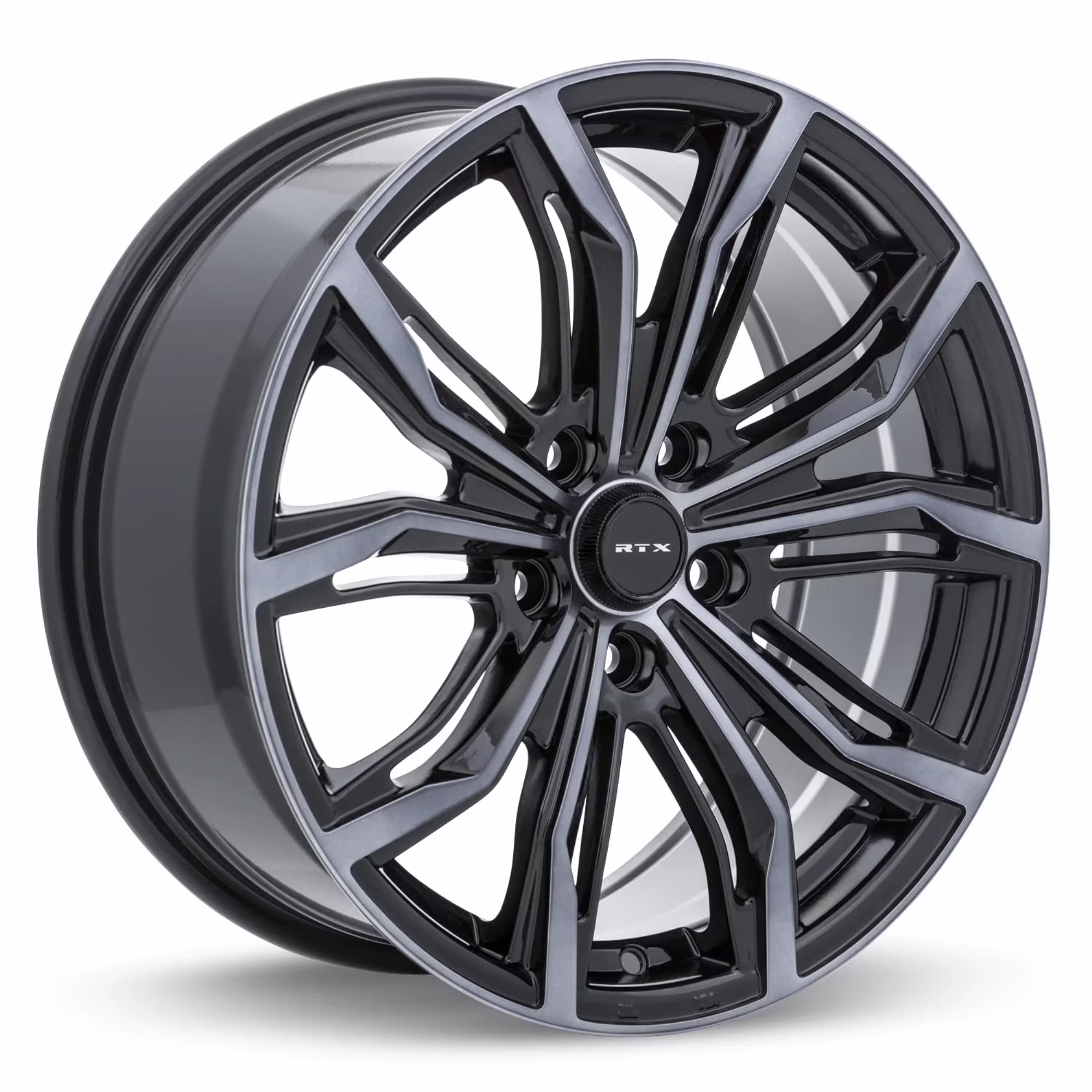 19x8.5 RTX Black Widow Black Machined Grey Wheel 5x4.5 (38mm)