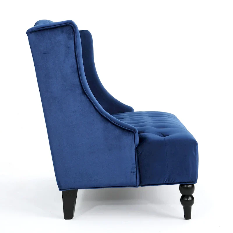 Christopher Knight Home Leora Contemporary Glam Tufted Velvet Wingback Loveseat