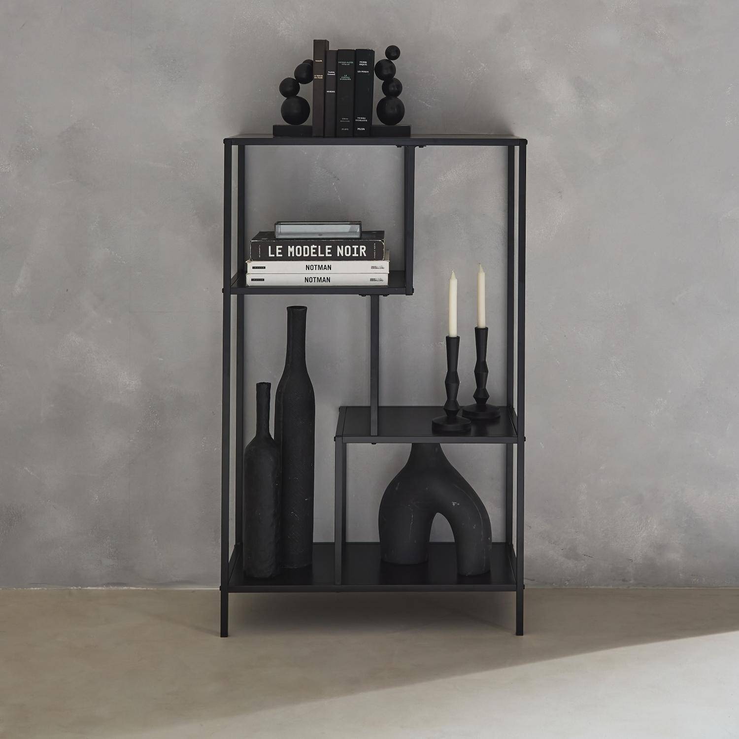 Industrielle - Estantería asimétrica de metal con 4 estanterías
