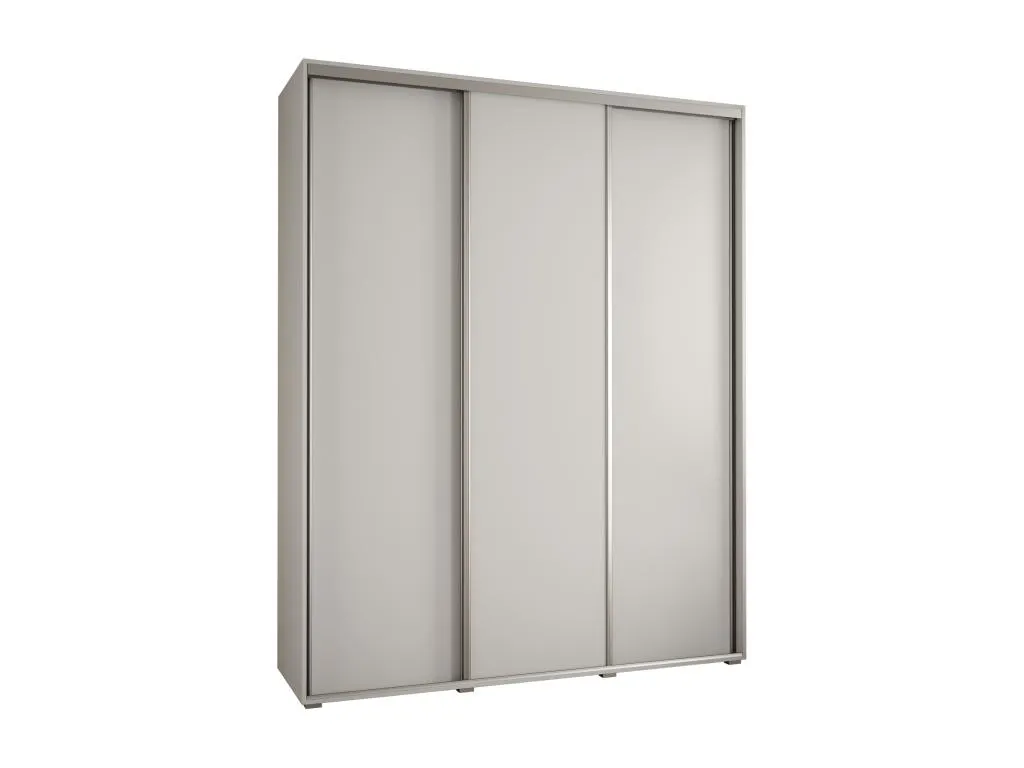 Armario Davos 1 corredero 235,2x200x60 cm 3 puertas blanco/plata faj2866700