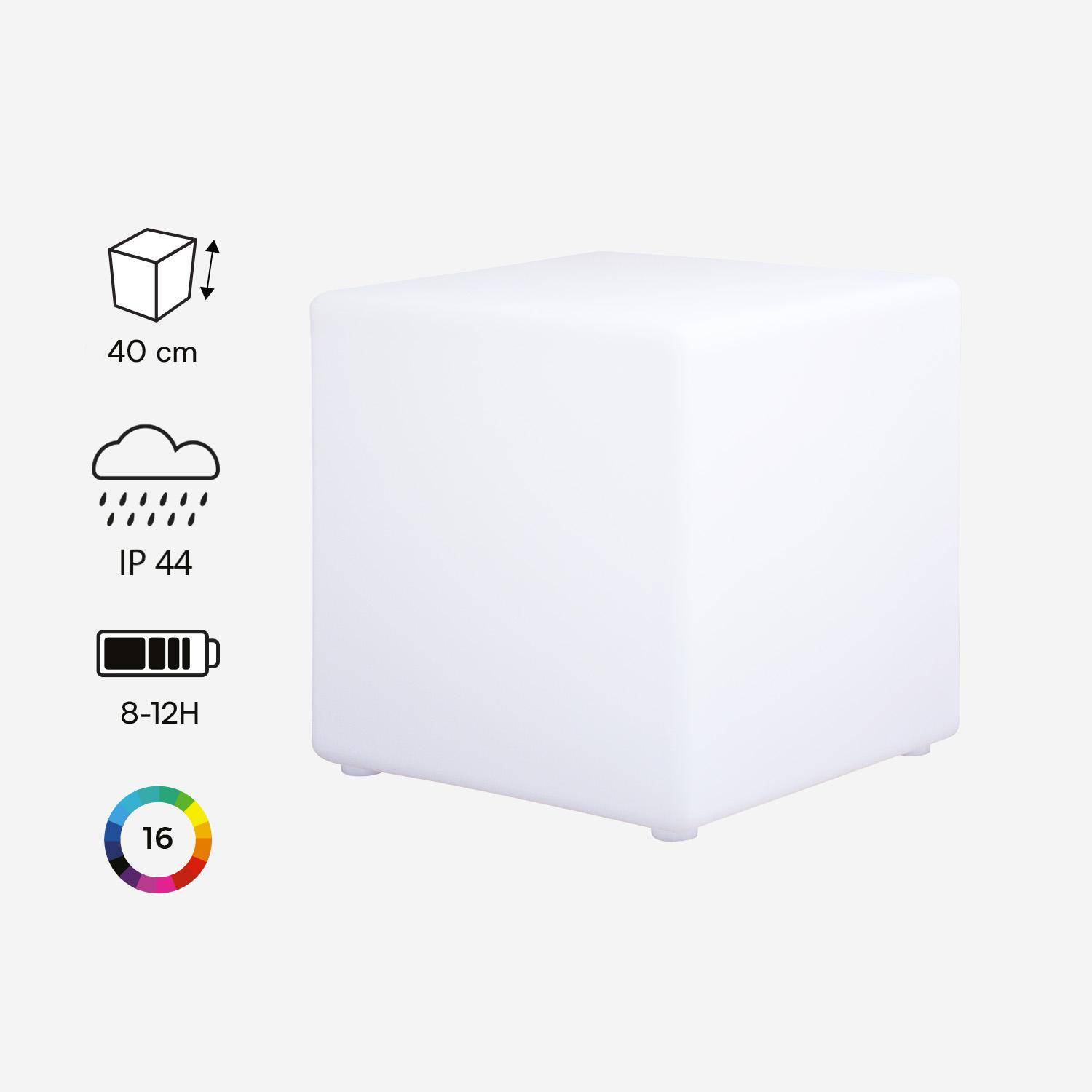 Cubo LED 40cm - Cubo de luz LED con pilas