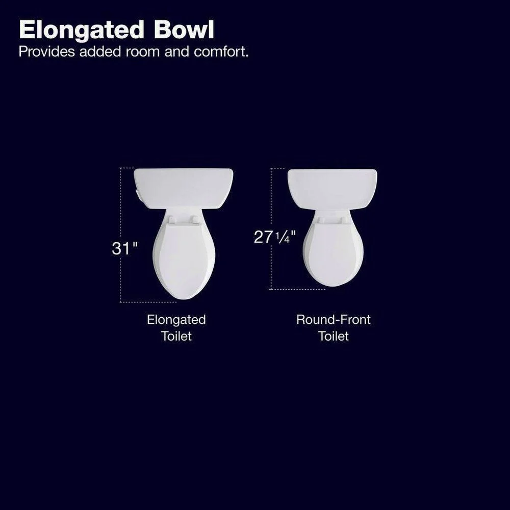 KOHLER Highline Arc Extra Tall 2-Piece Elongated Toilet, White, 1.28 GPF - 78305-0 - Image 8 KOHLER Highline Arc Extra Tall 2-Piece Elongated Toilet, White, 1.28 GPF - 78305-0 - Image 8