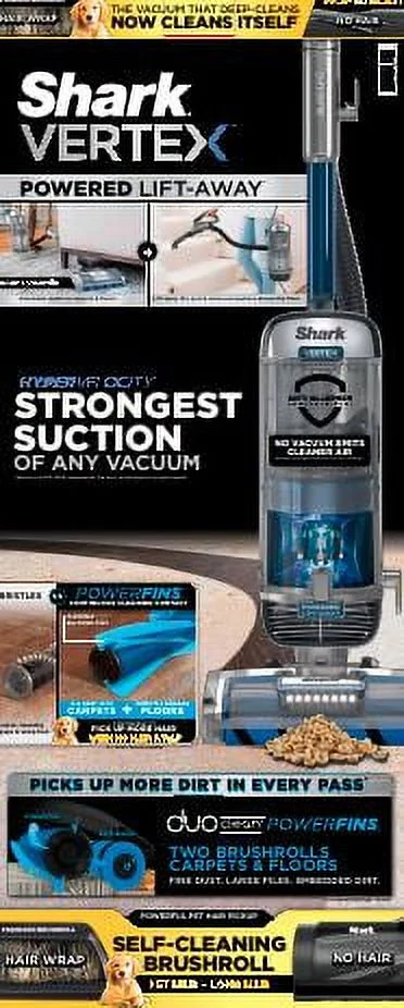 Shark? Vertex DuoClean? PowerFin Upright Vacuum Powered Lift-Away?, Self-Cleaning Brushroll, AZ2000 - Image 11
