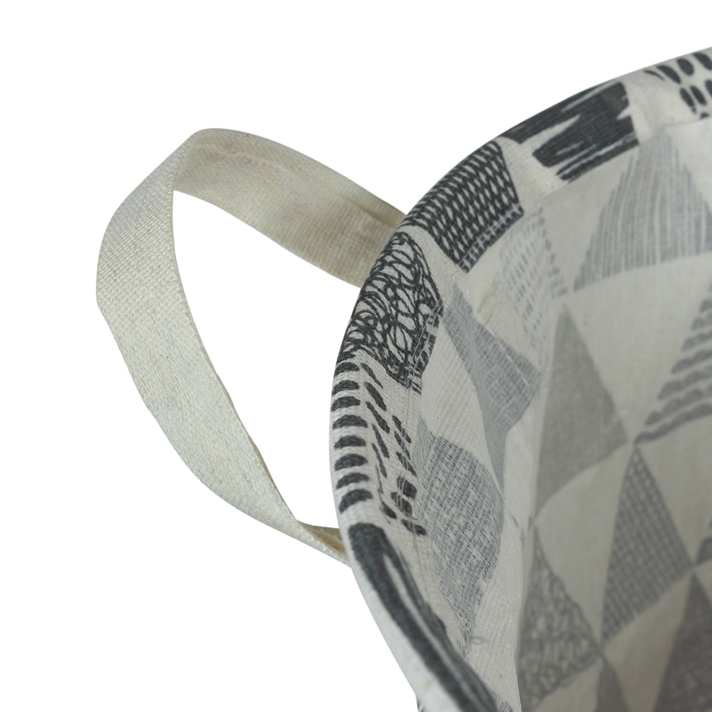 QUVIO Wasmand met driehoeken - Beige   grijs