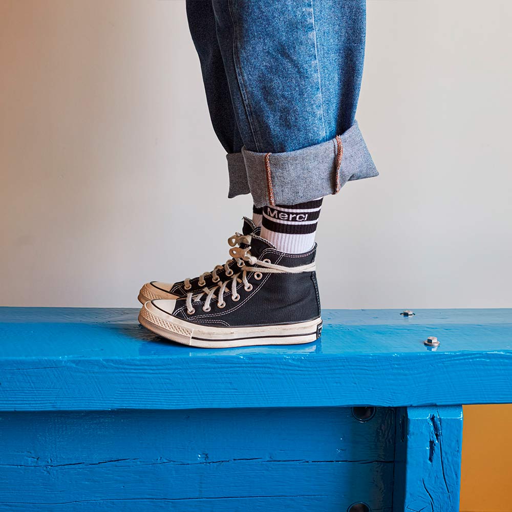 Merci - Chaussettes en coton - Noir