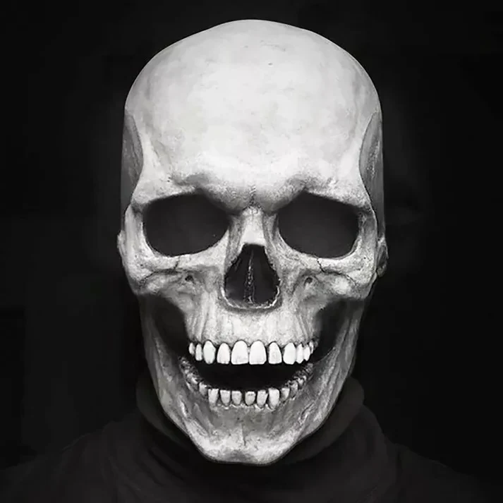 Movable Jaw Realistic Full Head Skull Mask - Human Skeleton Mask for Halloween Party - Image 3 Movable Jaw Realistic Full Head Skull Mask - Human Skeleton Mask for Halloween Party - Image 3
