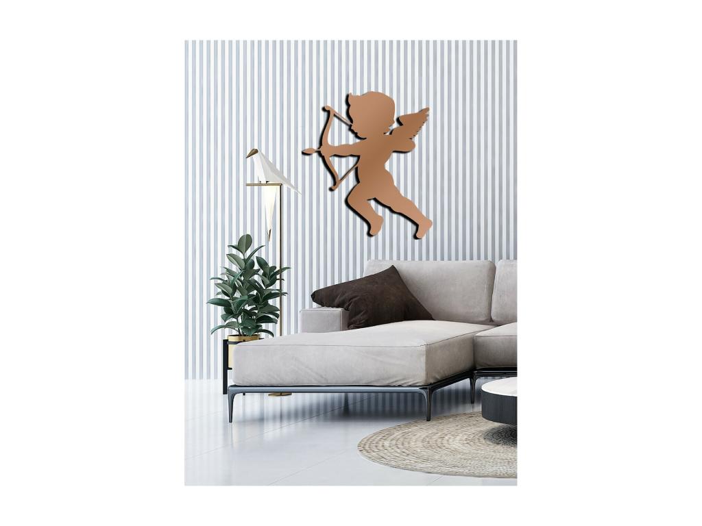 Decoración de Metal Cupido 1, Cobre, 53x1,5x60 cm, Hogarlujo