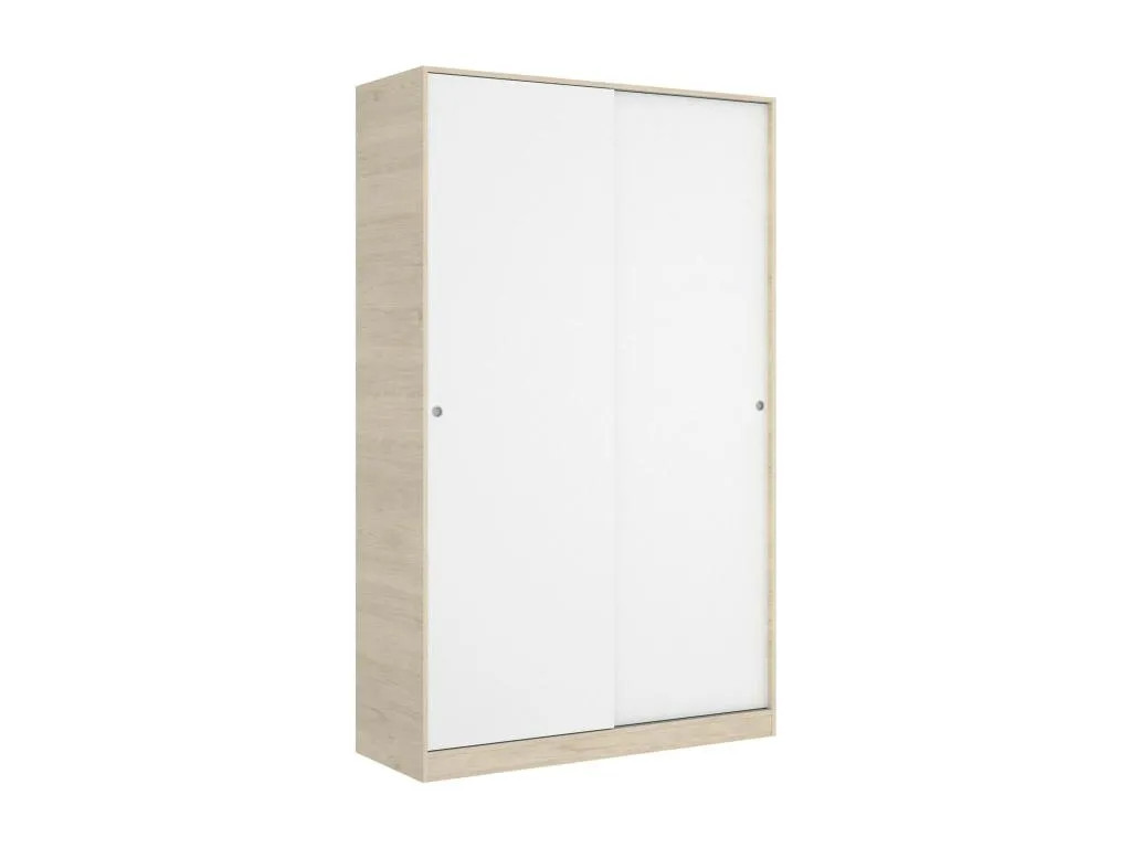 Armario Kavehomedeco Perchero para dormitorio Armario con 2 puertas correderas 120x50h204 cm Blanco y Kavehomedeco 43168APDV