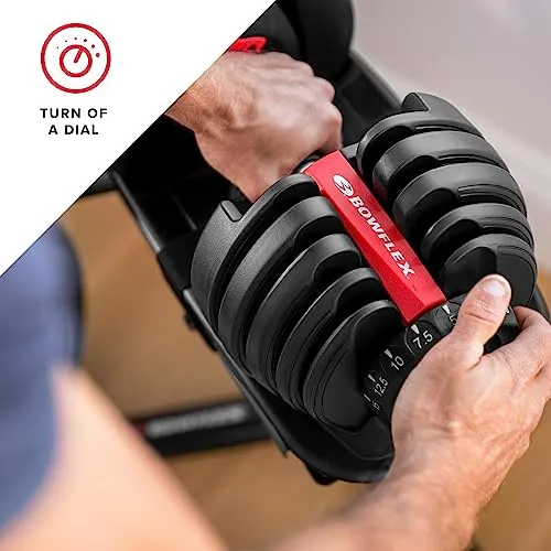 Bowflex SelectTech 552 Adjustable Dumbbells Pair, 5-52.5 lbs, Space-Saving Home Gym Equipment