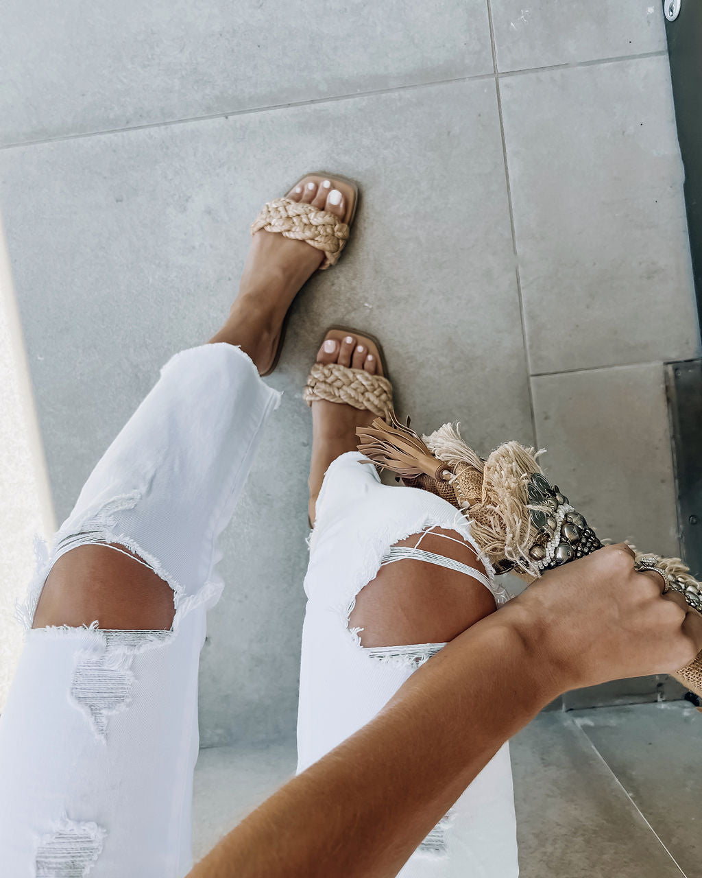 The Tesoro Woven Sandal - Natural - FINAL SALE - Se7enfashion