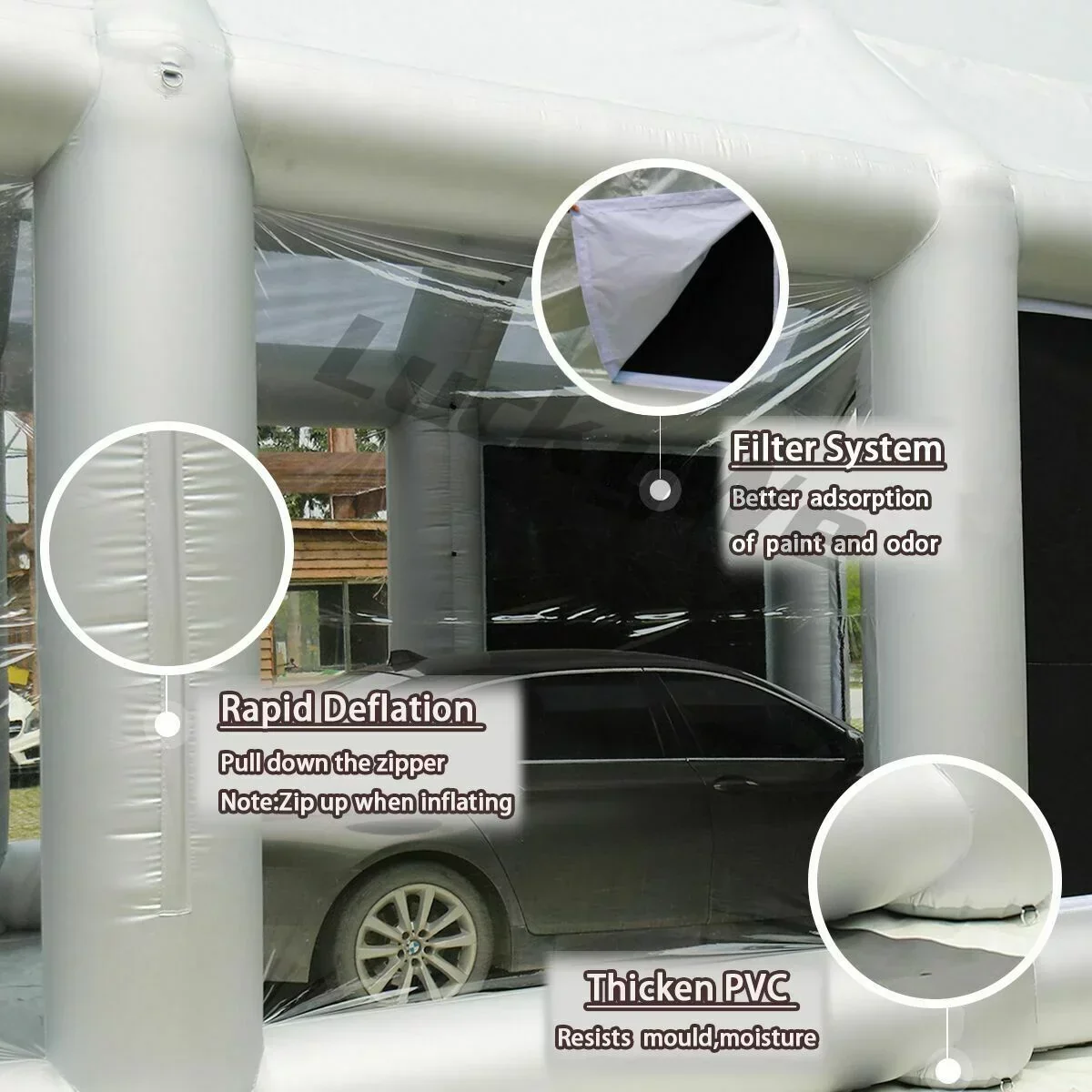 Inflatable Spray Paint Booth Tent 28X15X10FT With Two Blowers - 950W+280or380W - Image 8 Inflatable Spray Paint Booth Tent 28X15X10FT With Two Blowers - 950W+280or380W - Image 8