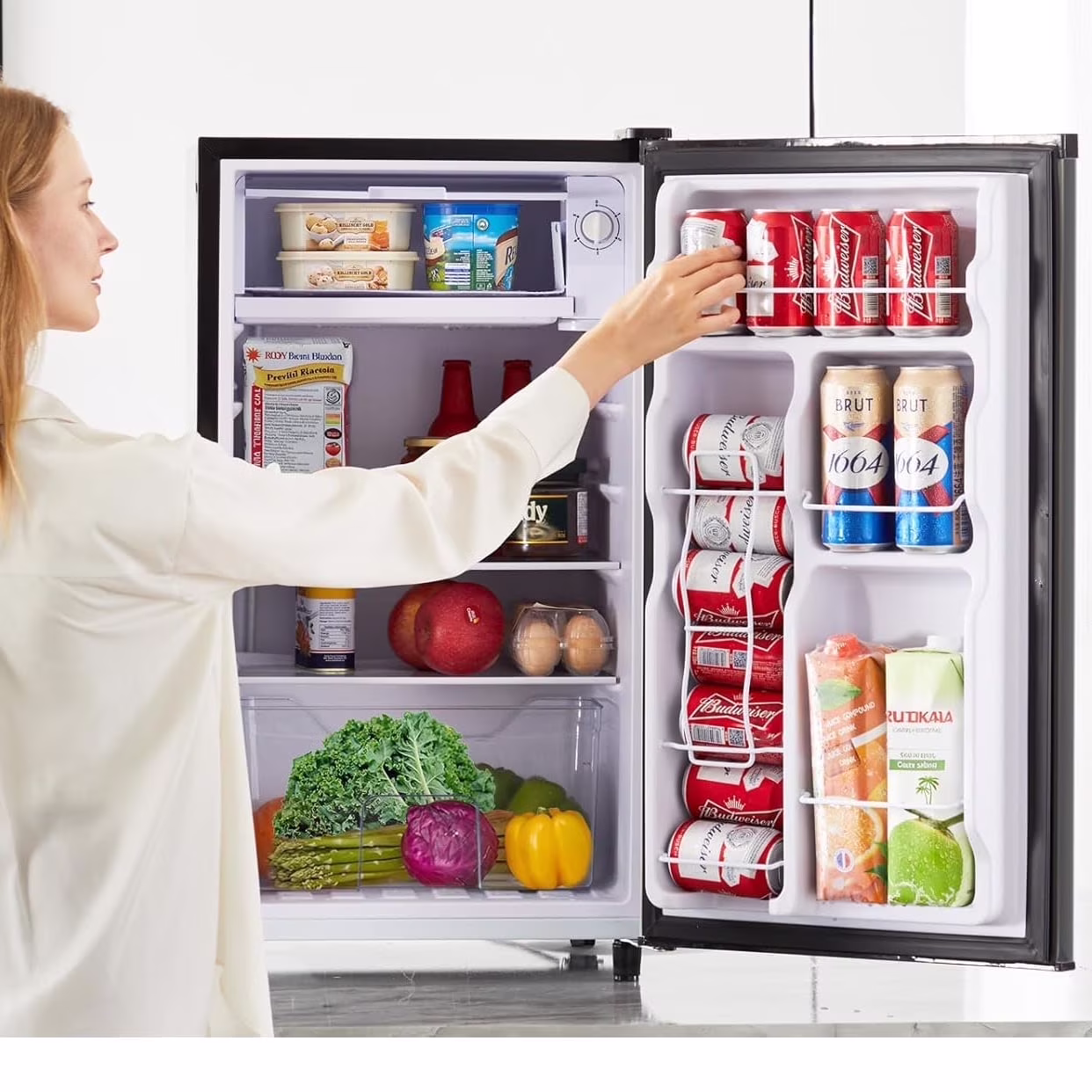 Simenmax 3.2 Cu.ft Single Door Mini Fridge,Silver