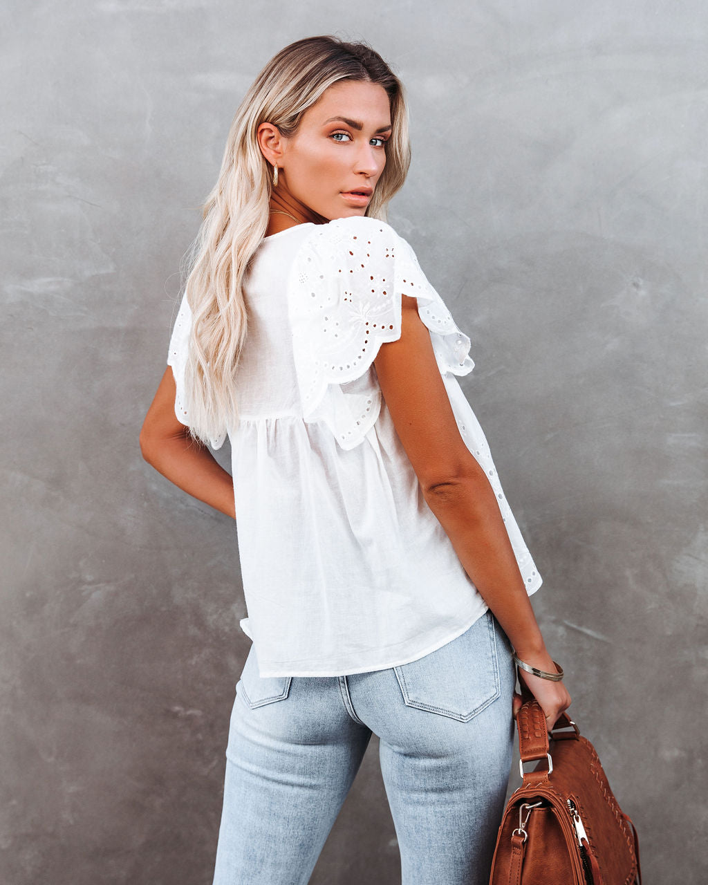 Persephone Cotton Eyelet Babydoll Top - FINAL SALE - Se7enfashion