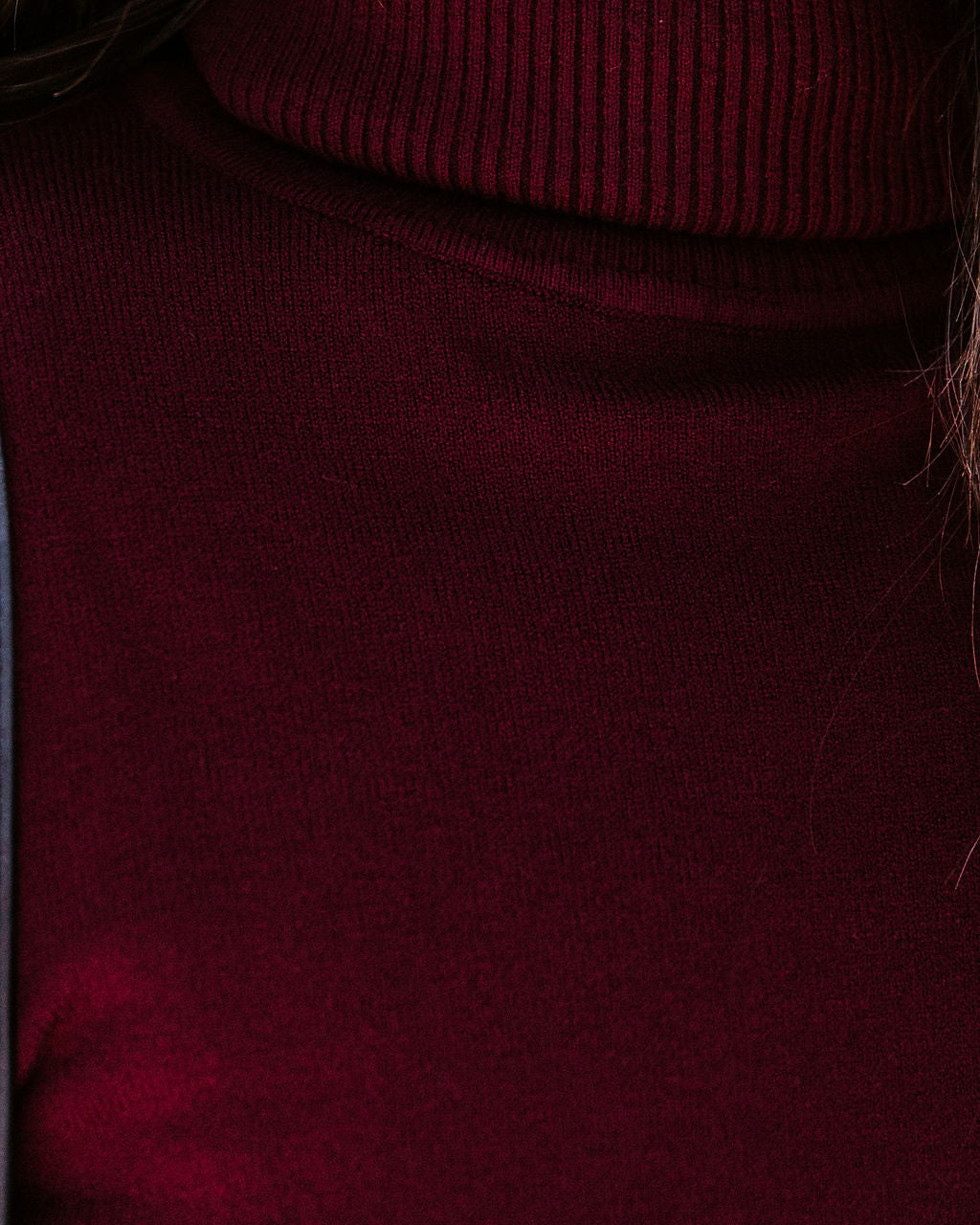 Adamant Puff Sleeve Turtleneck Sweater - Burgundy - Se7enfashion