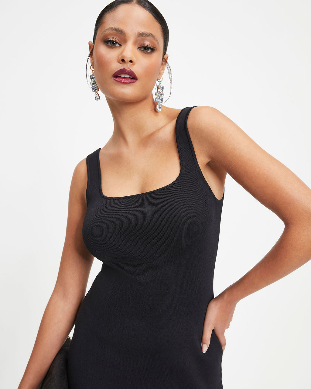 Never A Regular Knit Midi Dress - Black - Se7enfashion