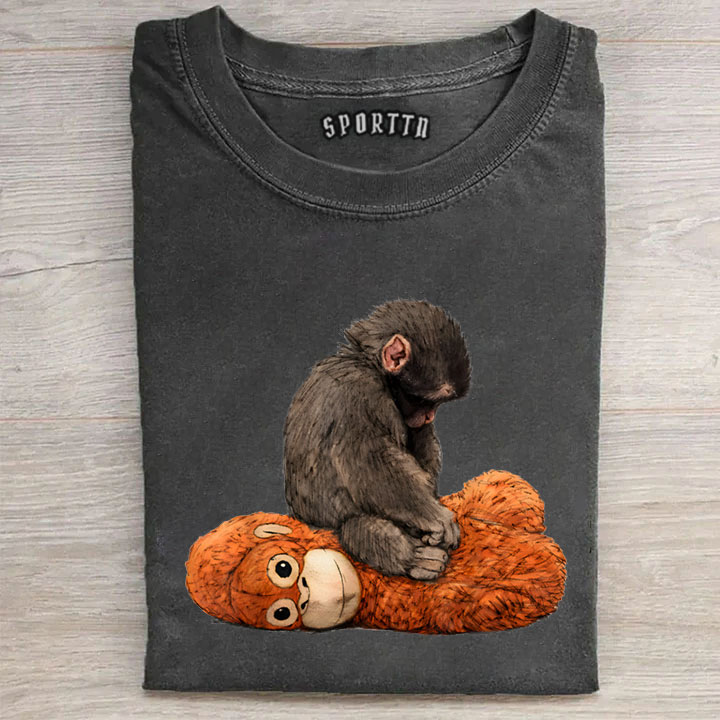 Punch-kun Monkey Meme Graphic T-shirt