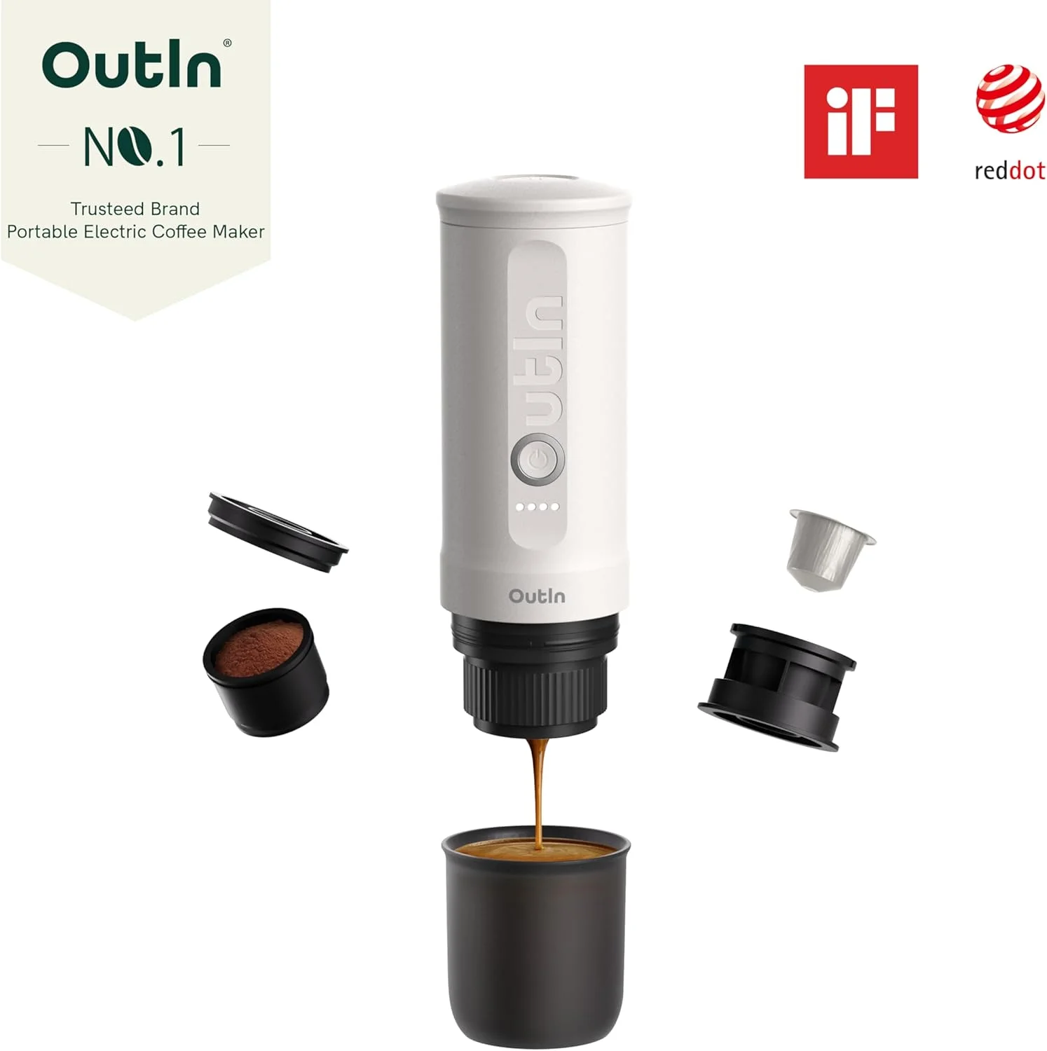 OutIn Nano Portable Electric Espresso Machine, Travel Coffee Maker for Camping, Car Coffee Maker Self-Heating with USB-C, With Ground Coffee & NS Capsule for RV, Hiking, Office - Image 8