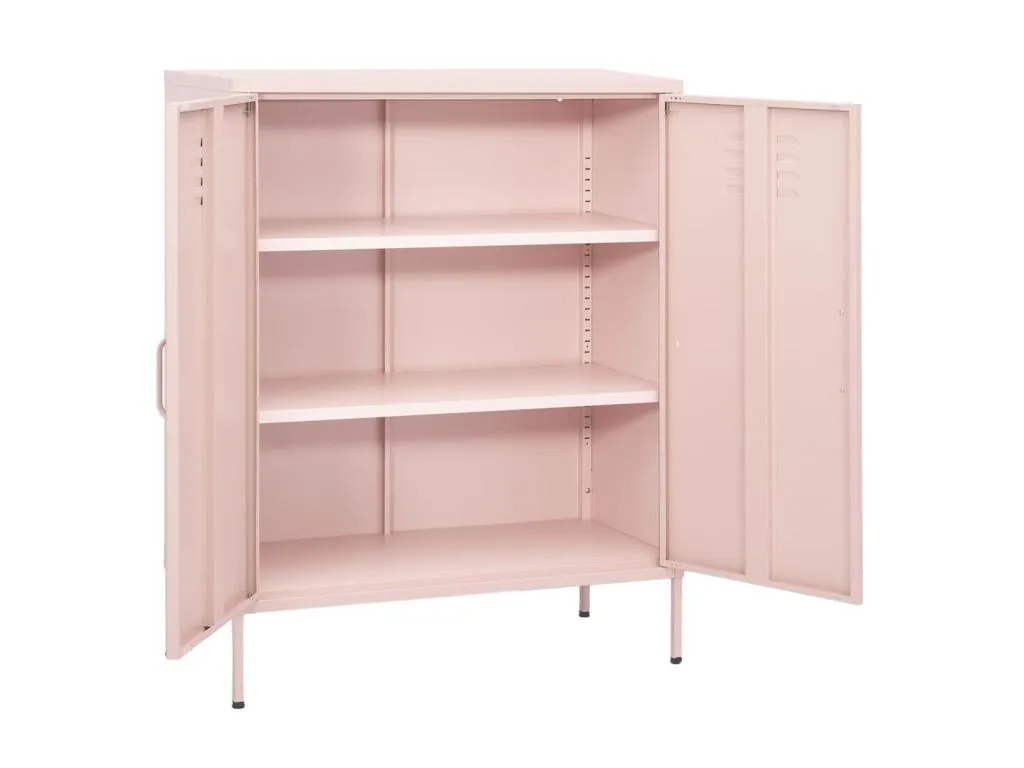Armario de almacenamiento acero rosa 80x35x101.5 cm xbzq76797