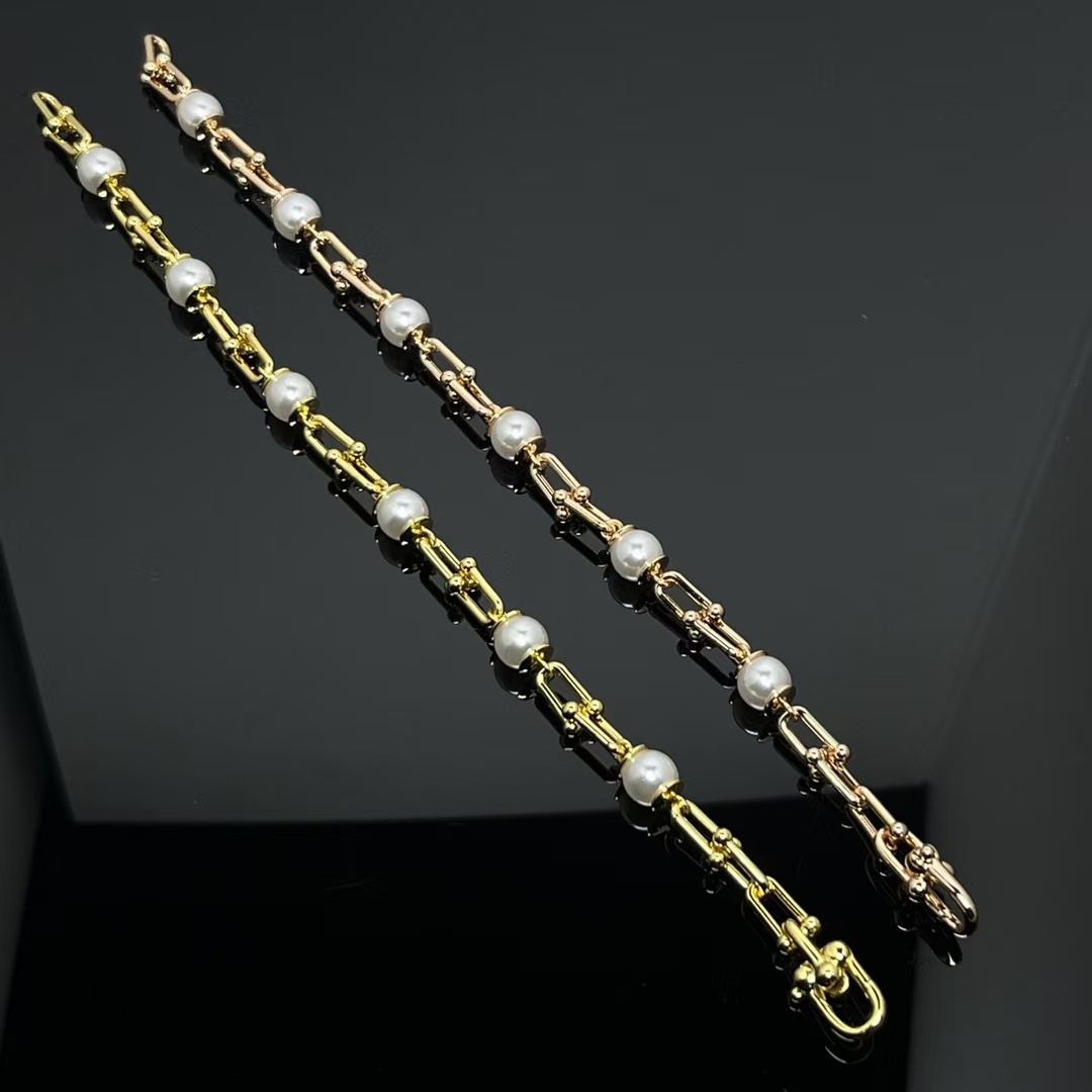 Tiffany HardWear Link Bracelet with Freshwater Pearls - Original Replica Club