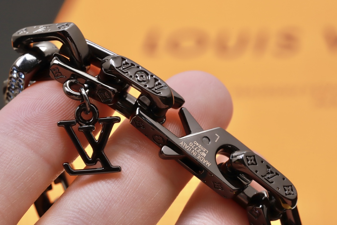 Louis Vuitton Black Gold Monogram Bracelet - Original Replica Club